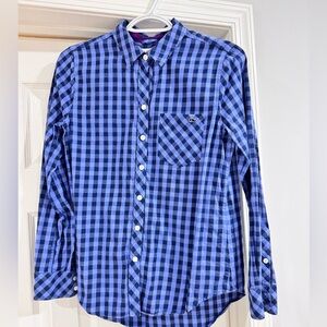 Blue Checkered Button-Up Shirt